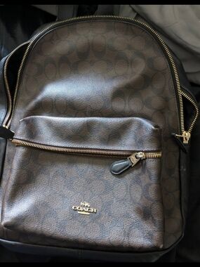 Coach Brown and Black Signature Tote with Gold Logo Set